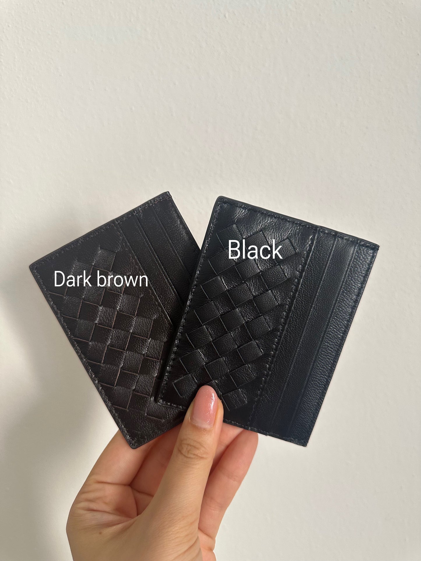 Woven cardholder - Vera pelle