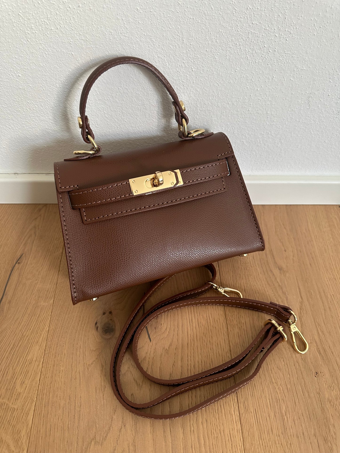 MINI K- Borsa a mano in vera pelle