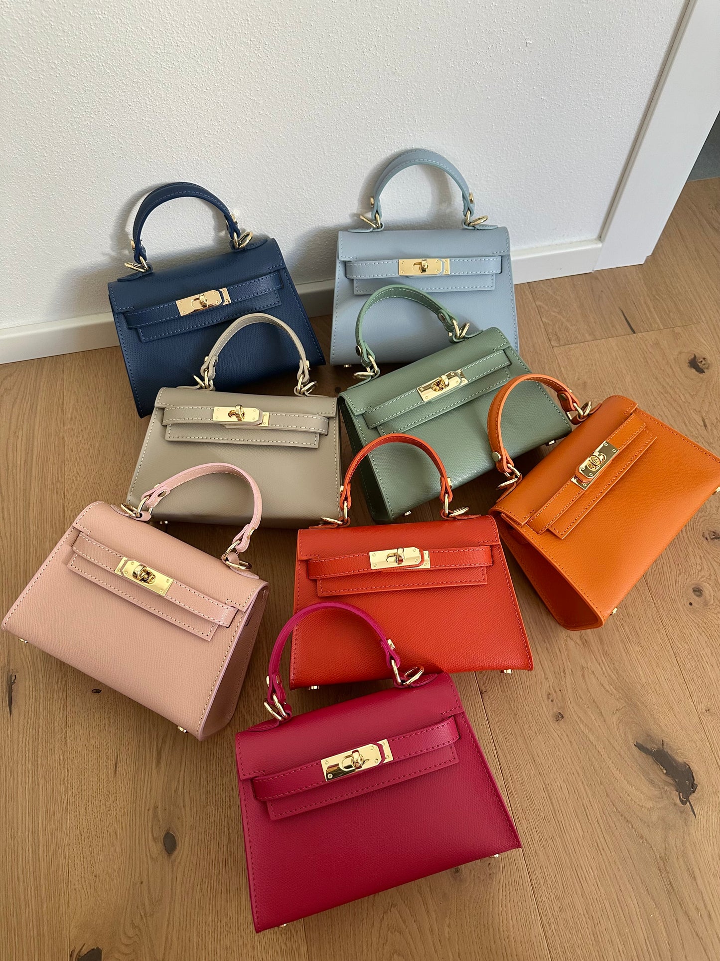 MINI K- Borsa a mano in vera pelle