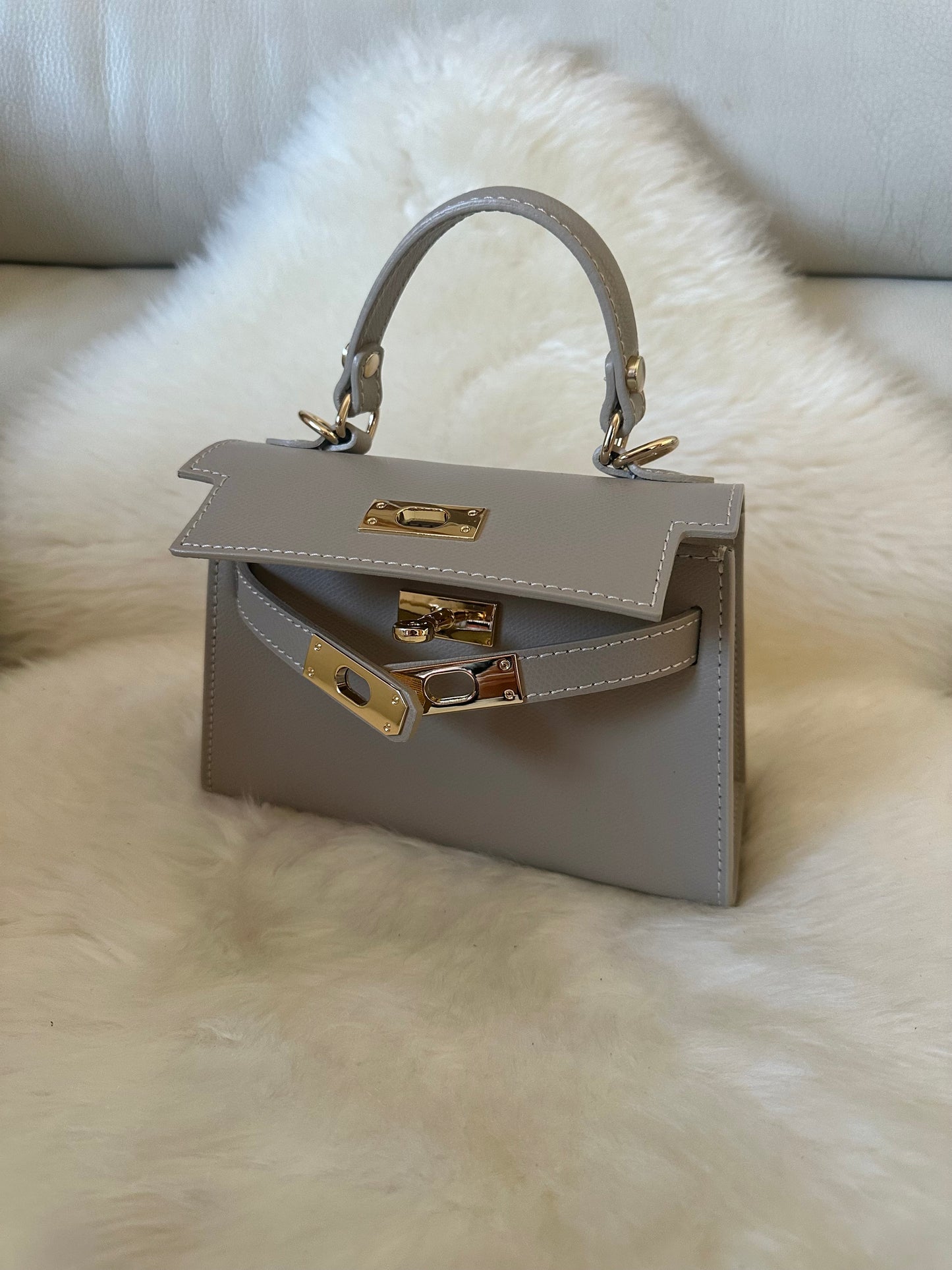 MINI K- Borsa a mano in vera pelle