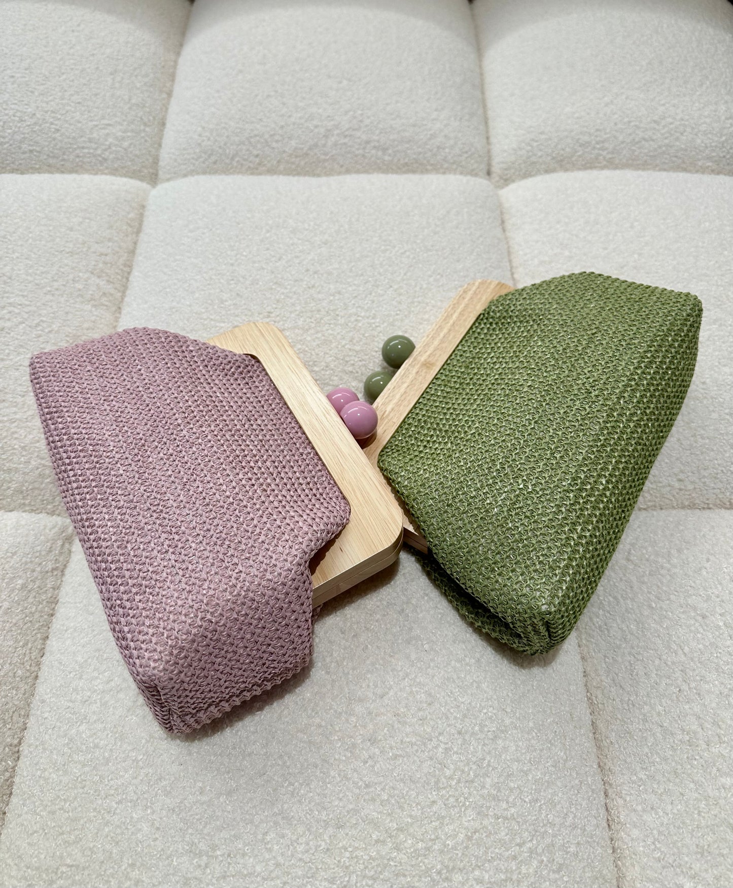 POLLY Clutch - Bast und Holz
