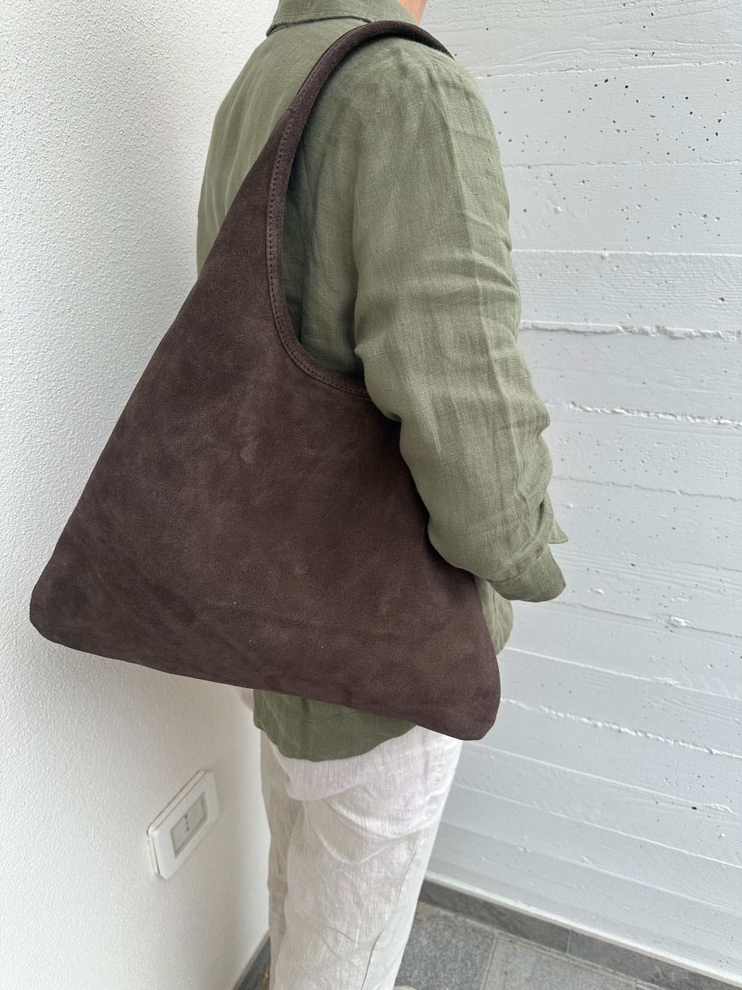 MIREA - suede hobo bag