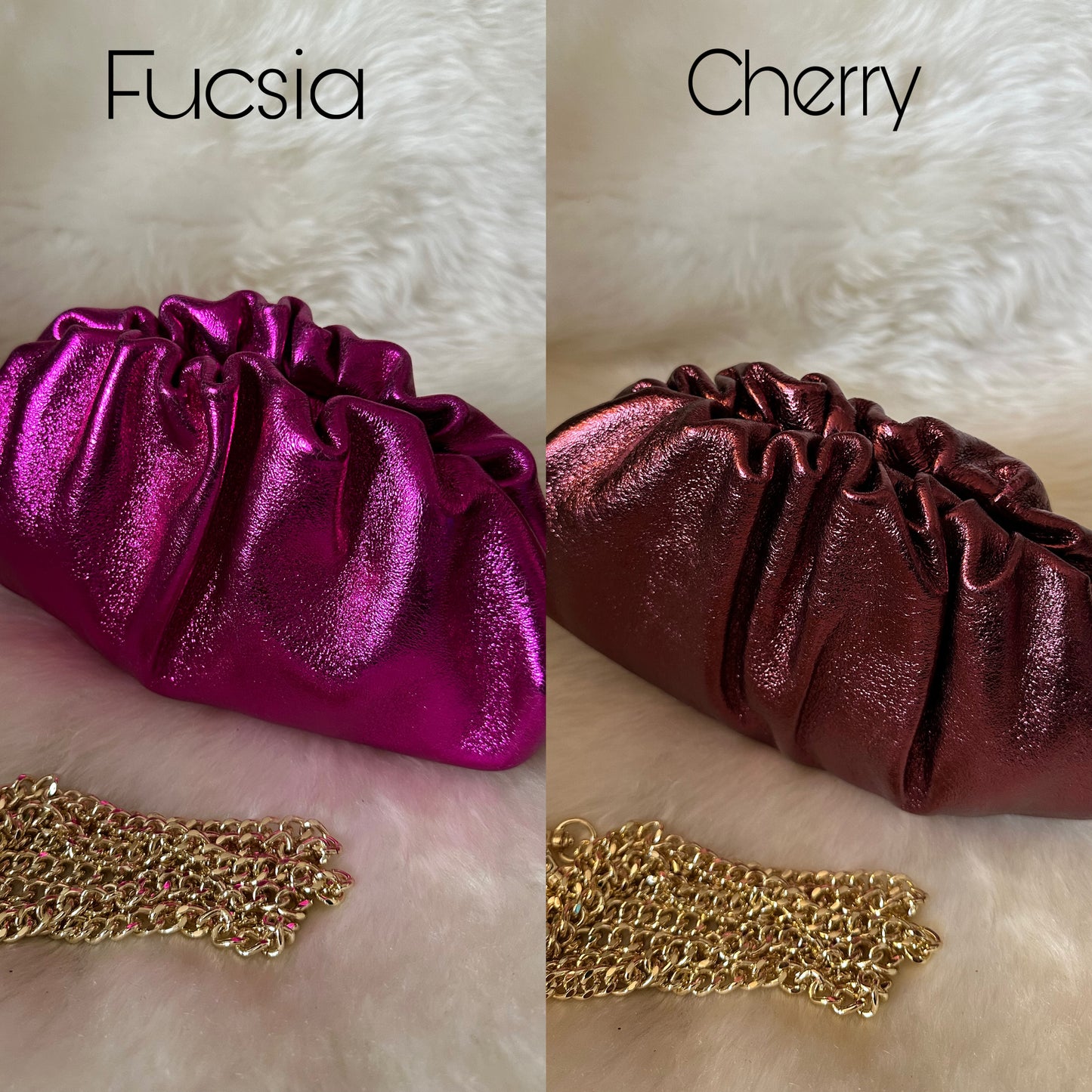 Pochette Laminata in vera pelle