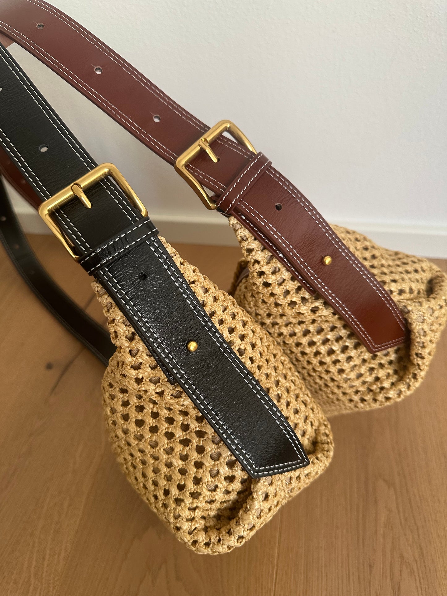 INES - raffia and leather