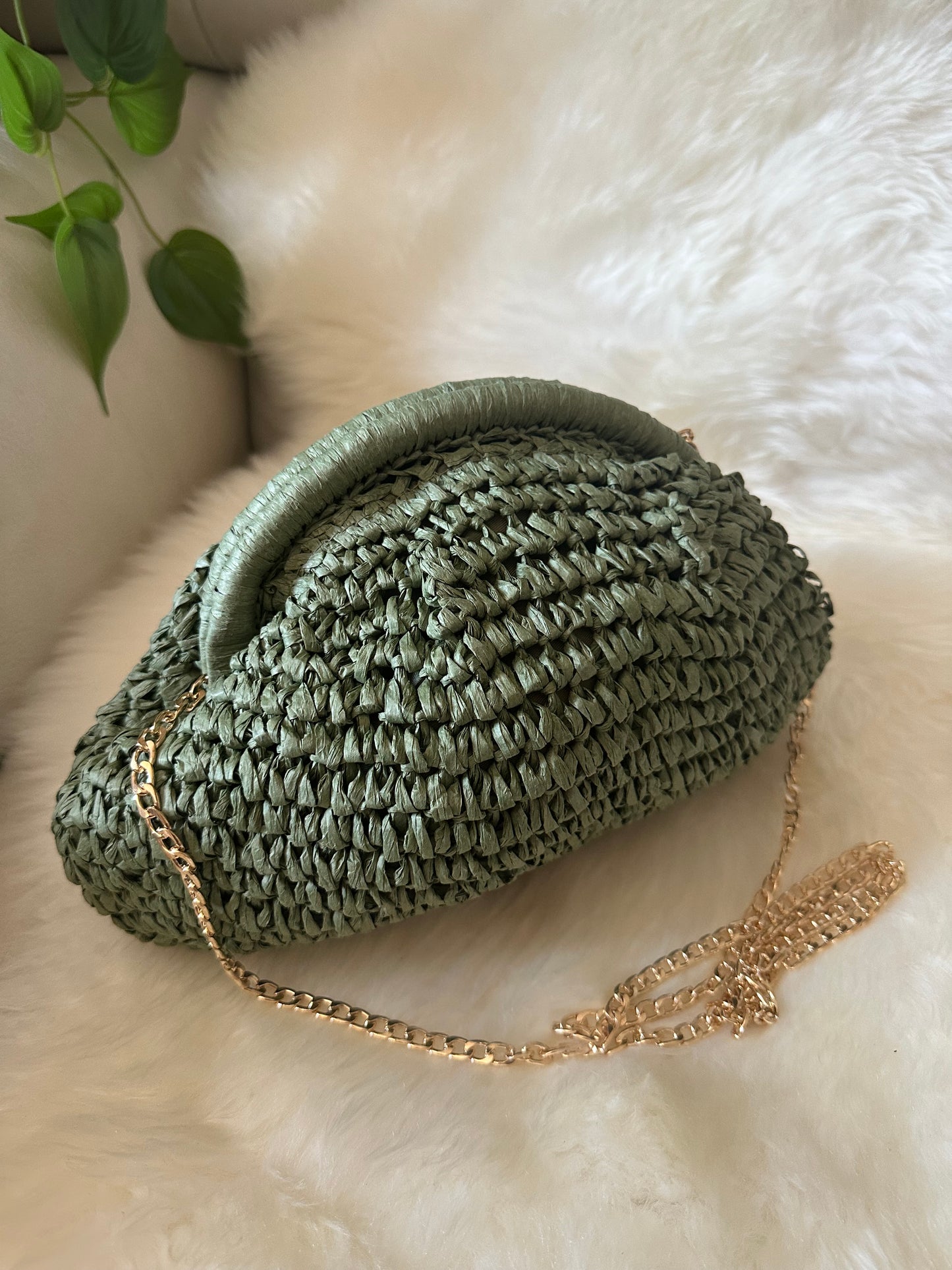 Raffia Clutch