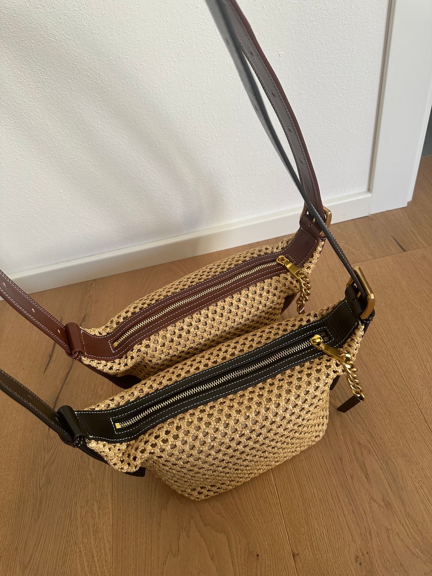 INES - raffia and leather