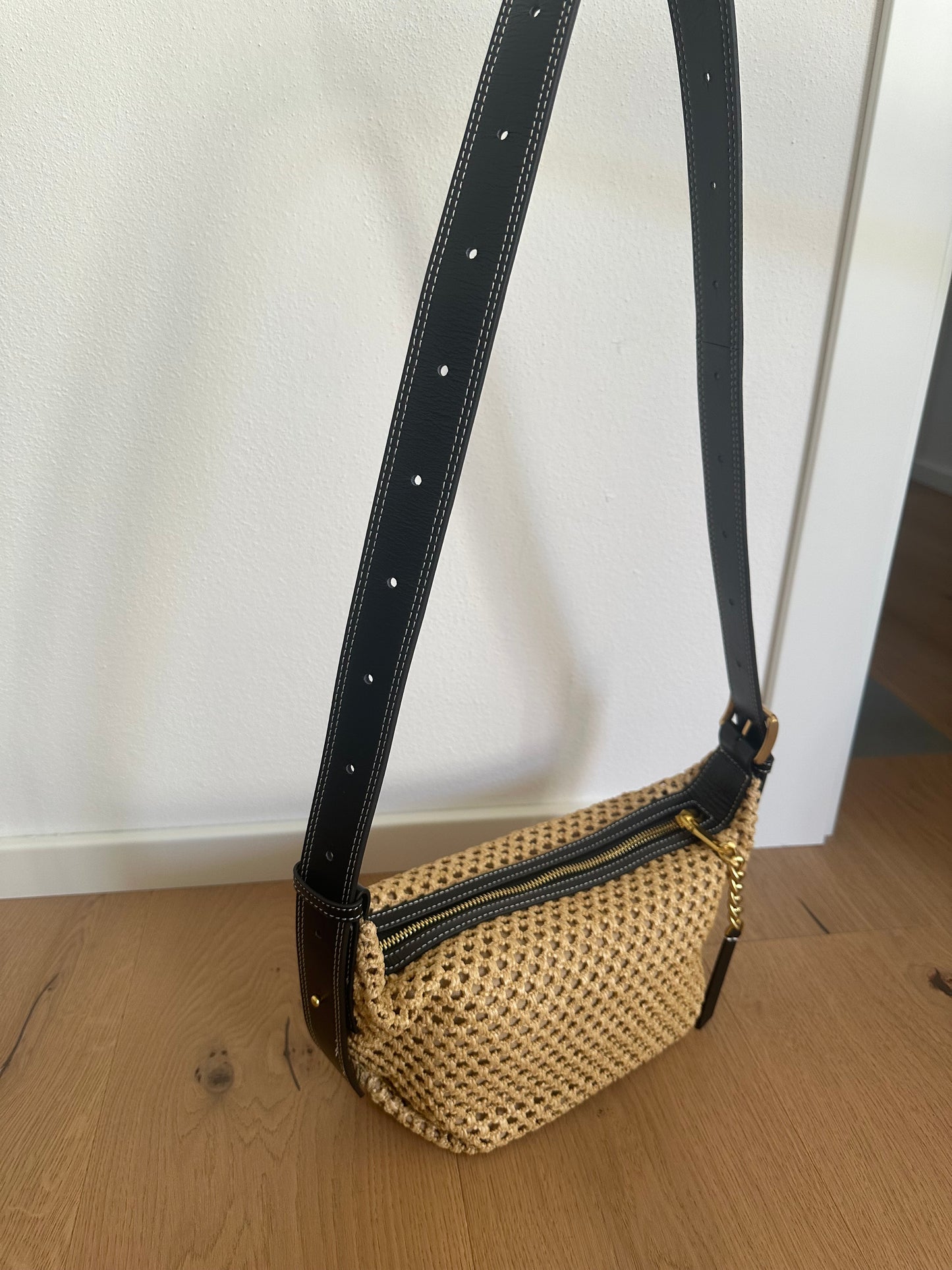 INES - raffia and leather