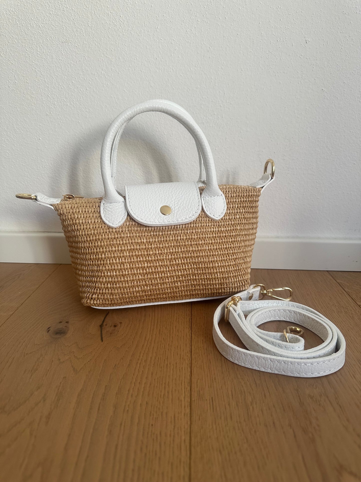 CHERIE – Raffia und echtes Leder