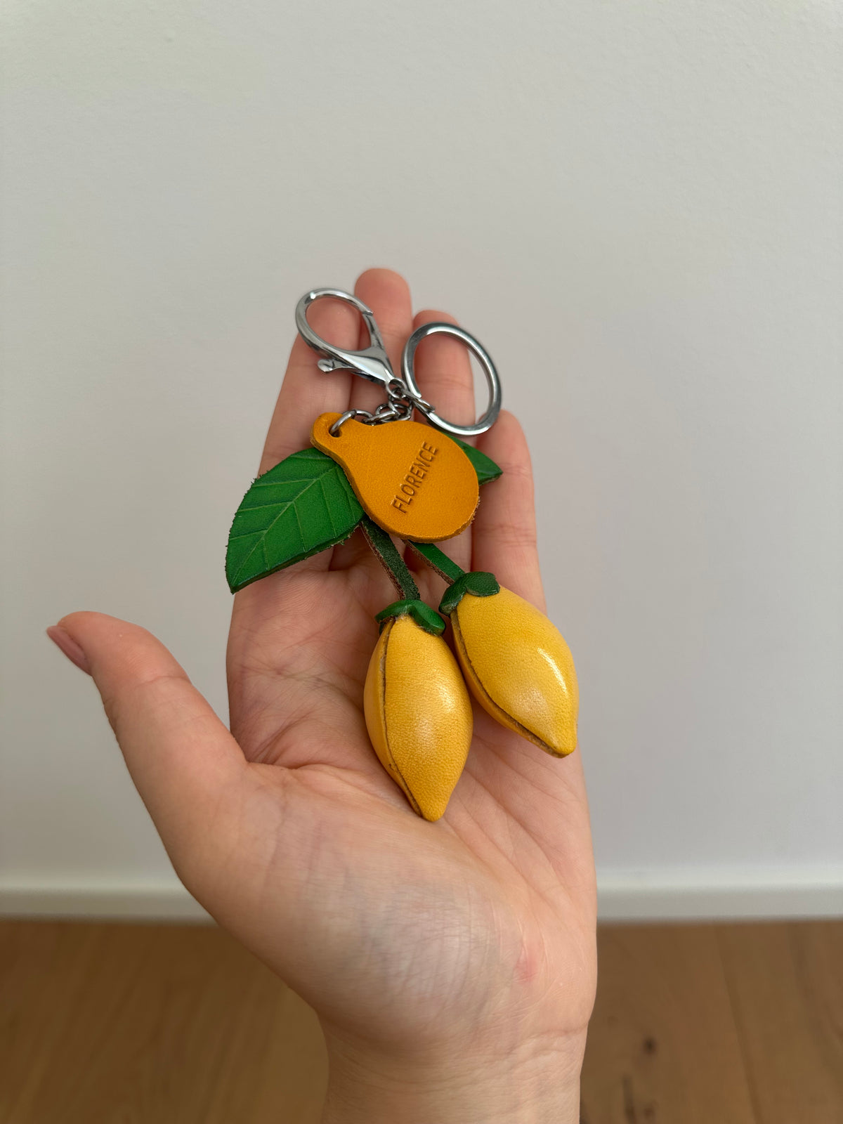 BAG CHARMS- Vera pelle limone