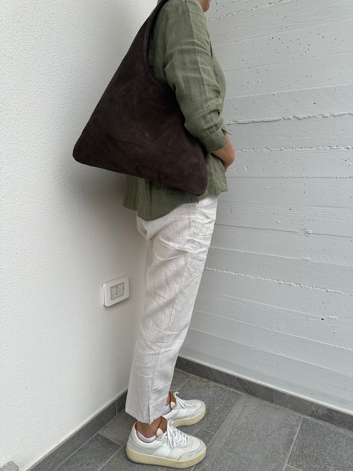 MIREA - suede hobo bag