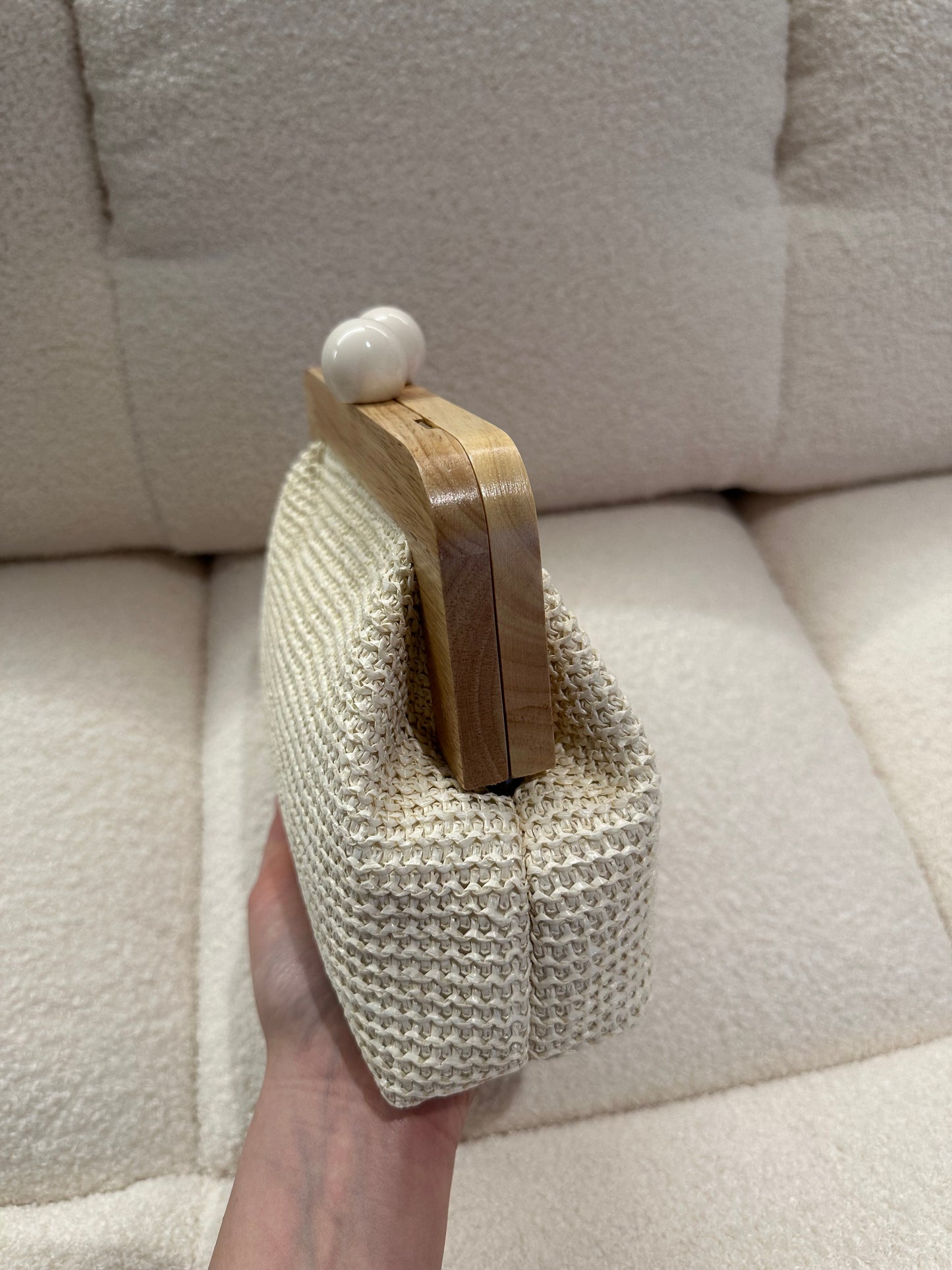 POLLY Clutch - Bast und Holz