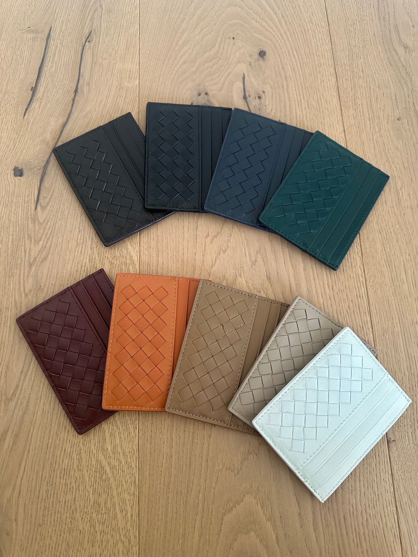 Woven cardholder - Vera pelle