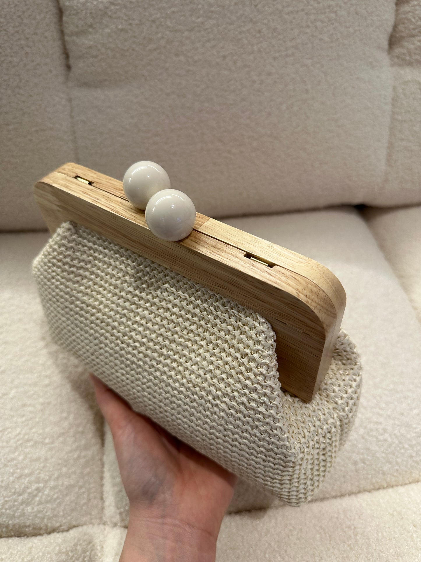 POLLY Clutch - Bast und Holz