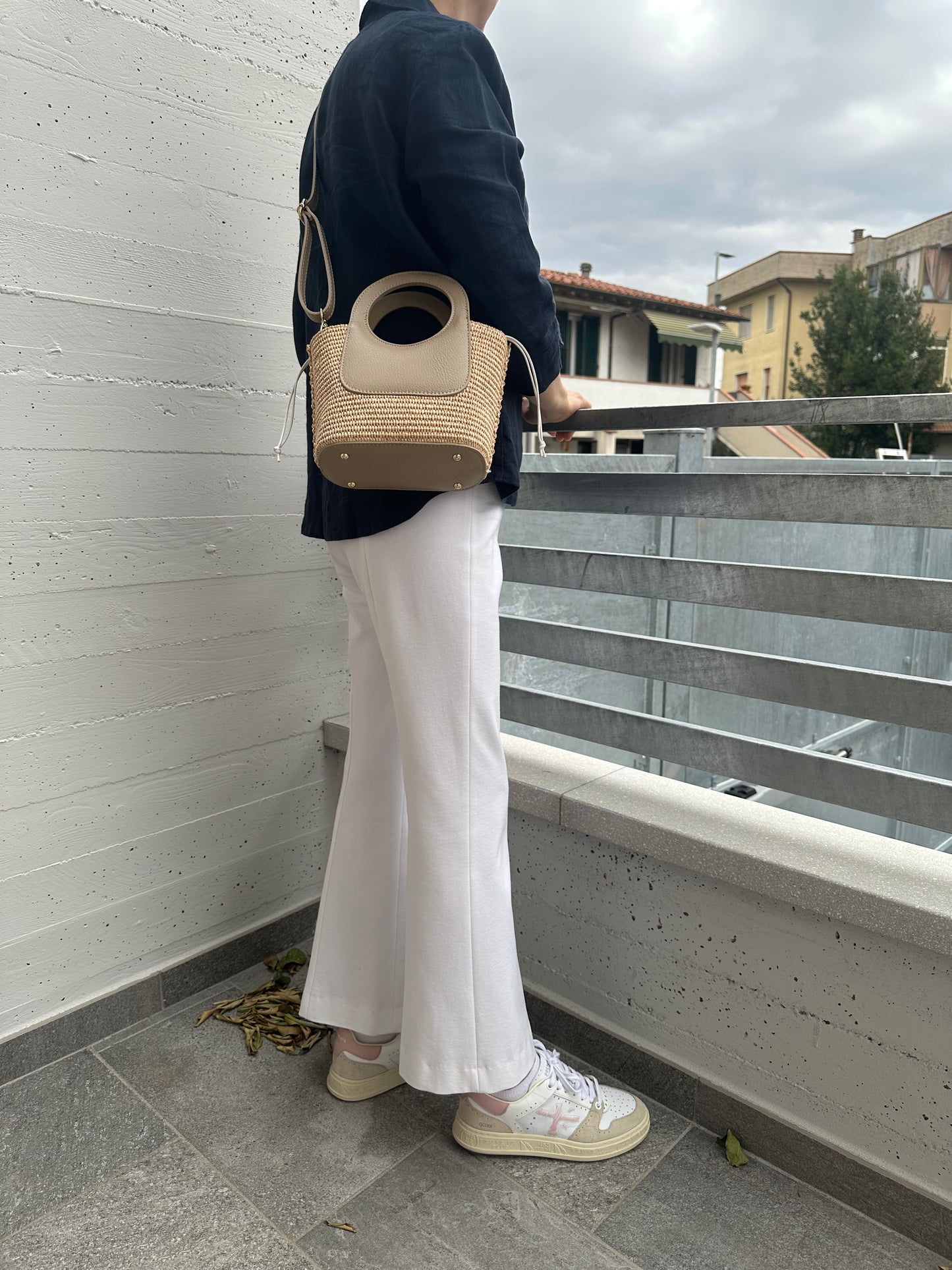 PARMILLA small- raffia and leather