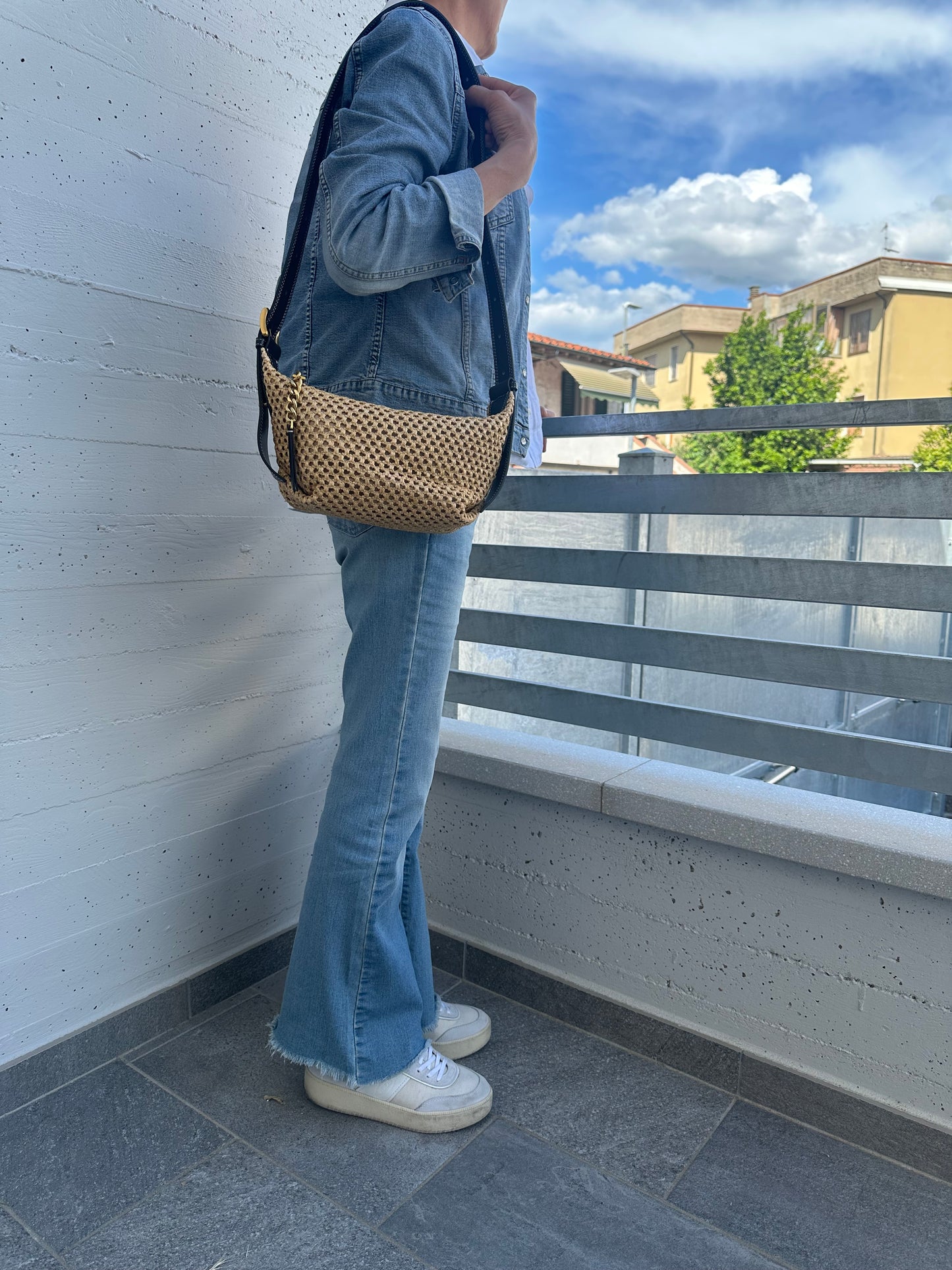 INES - raffia and leather