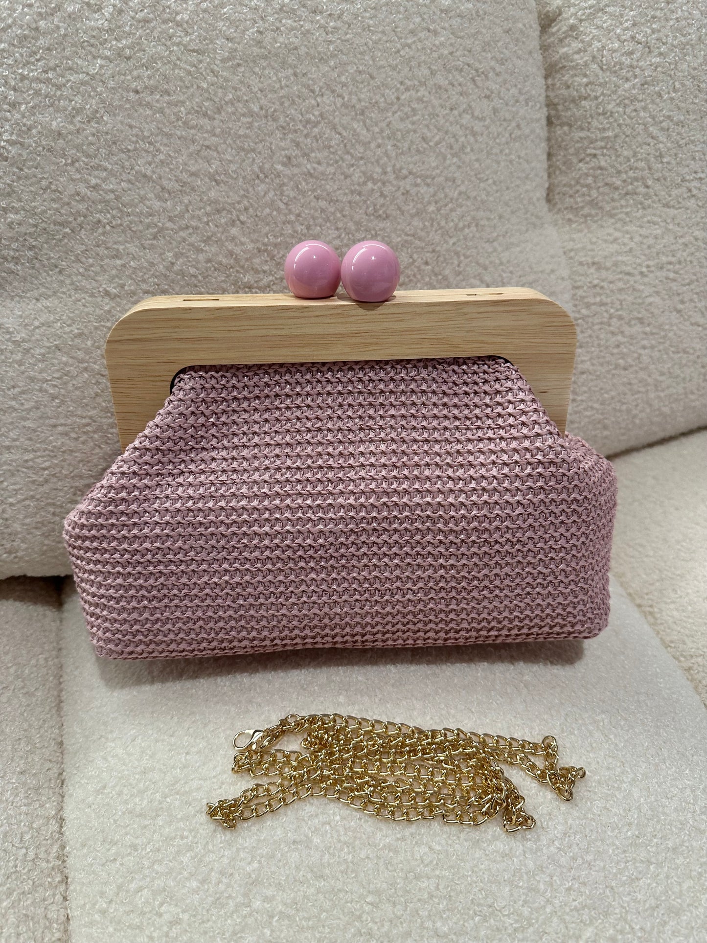 POLLY Clutch - Bast und Holz