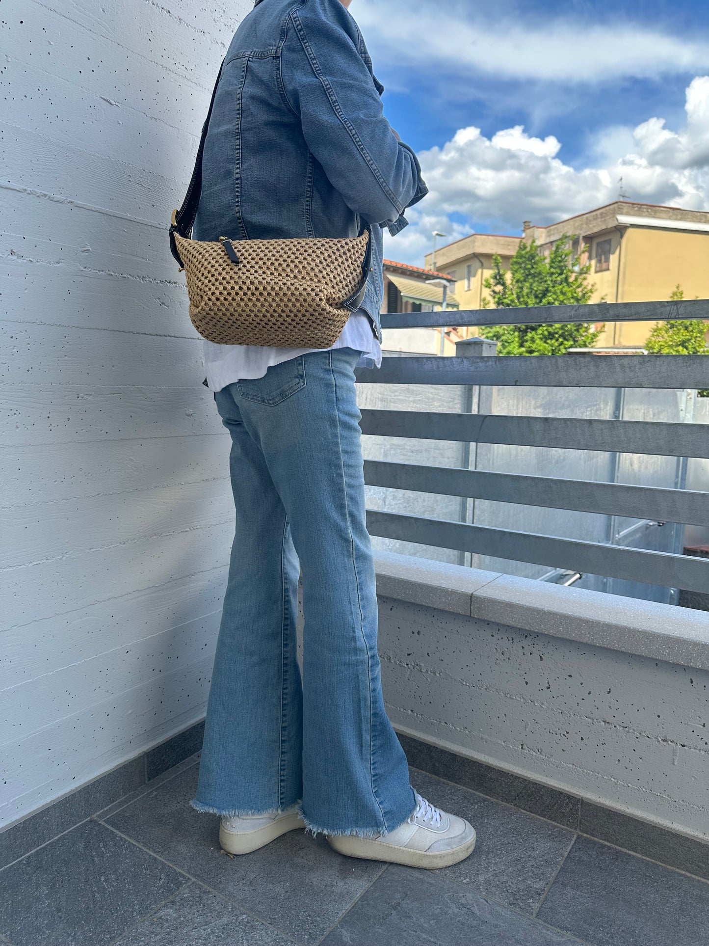 INES - raffia and leather