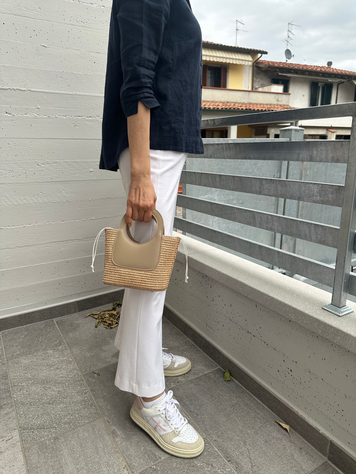 PARMILLA small- raffia and leather
