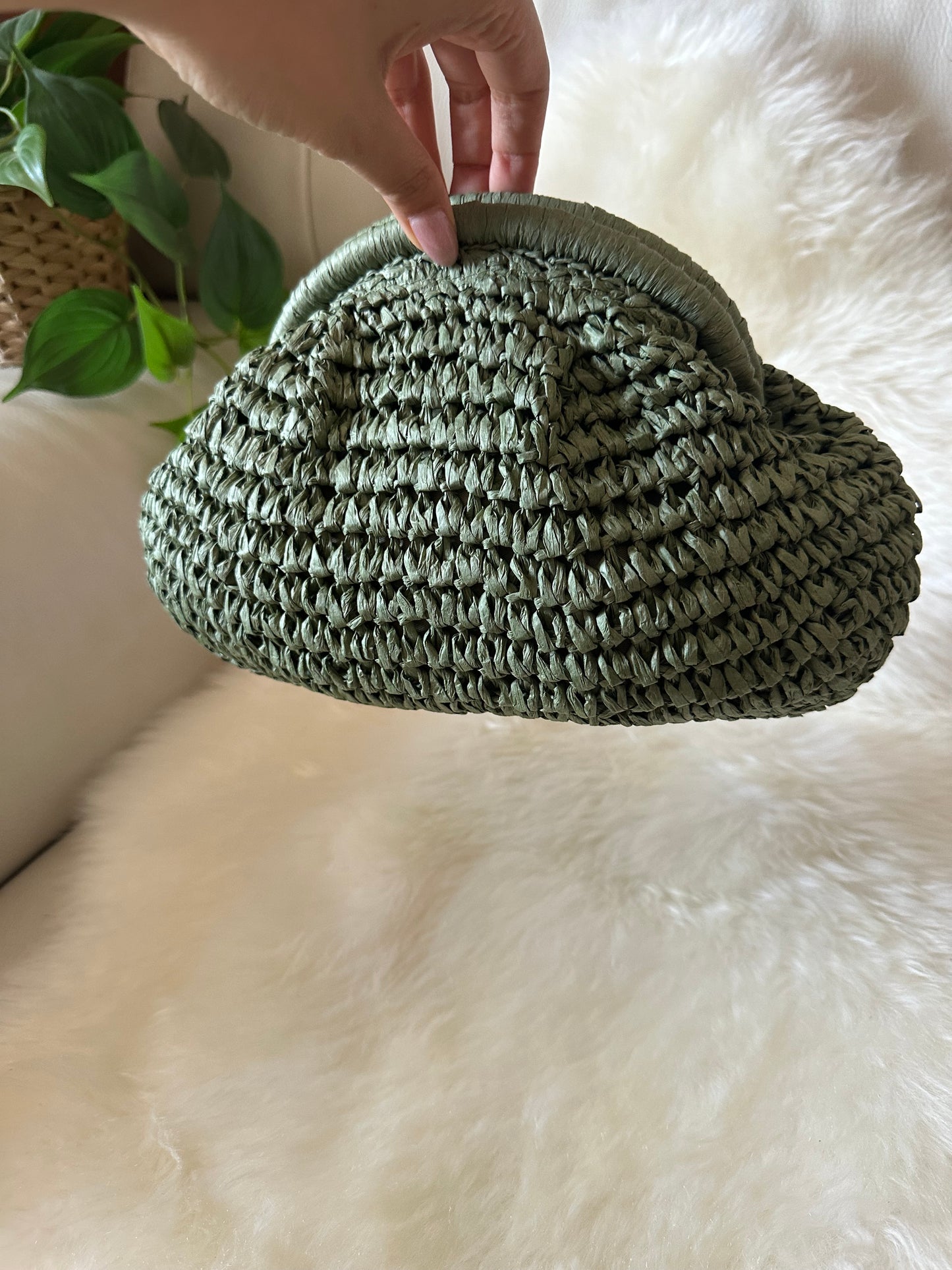 Raffia Clutch