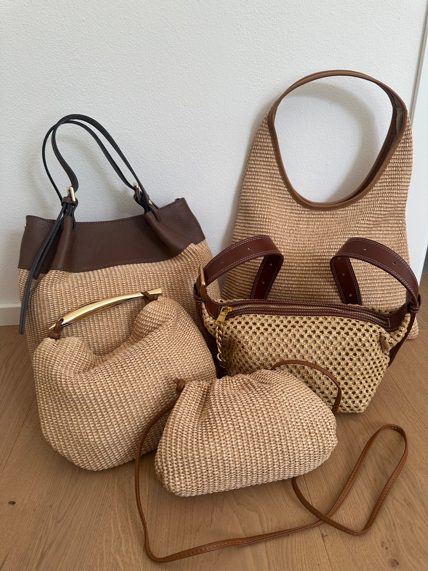 INES - raffia and leather
