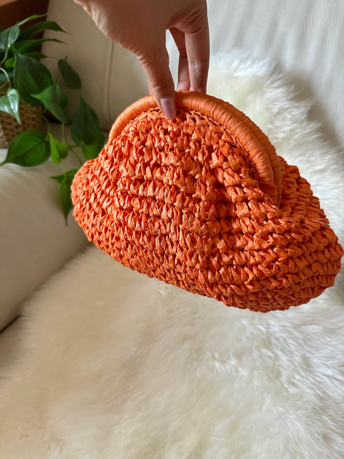 Raffia Clutch