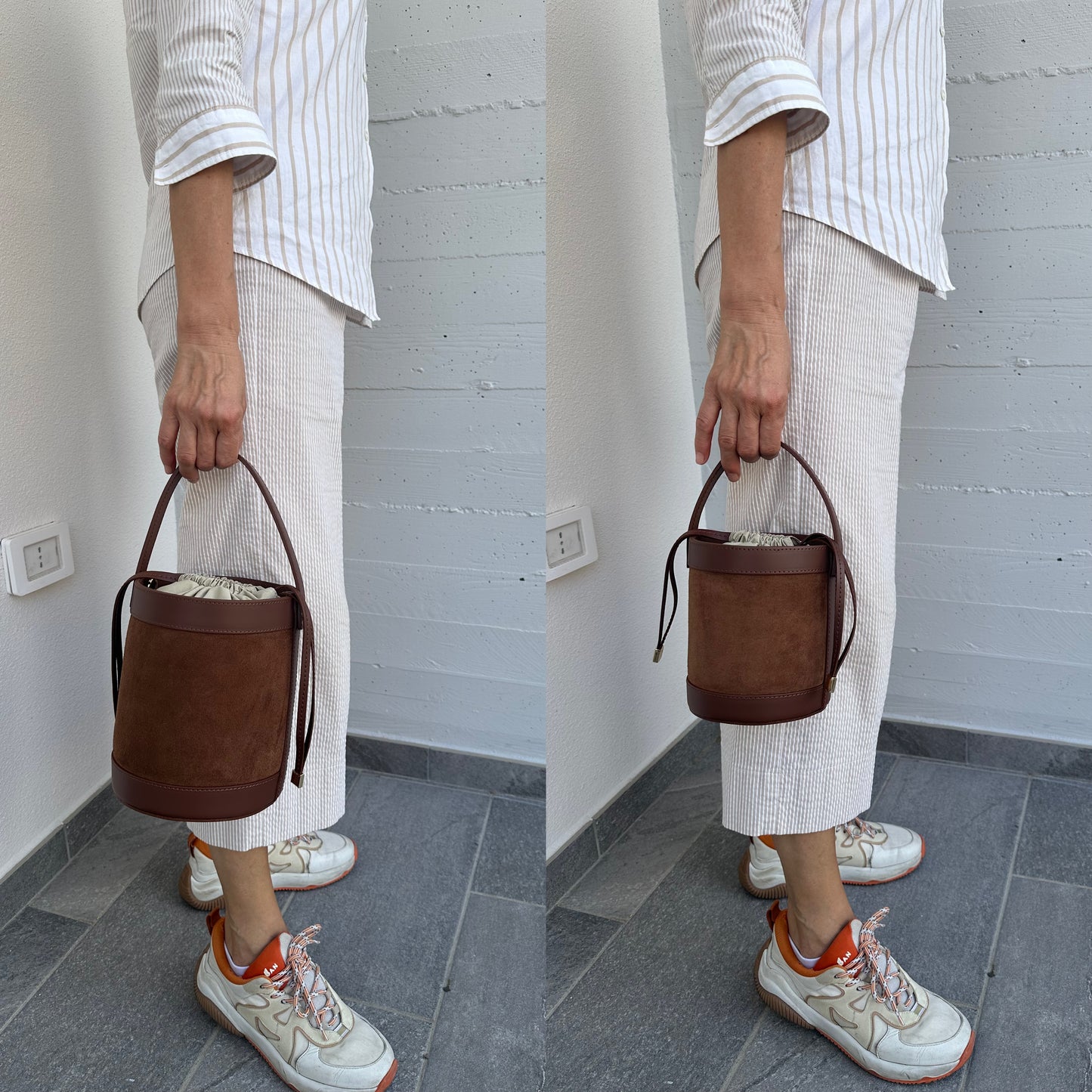 HELENA- suede bucket