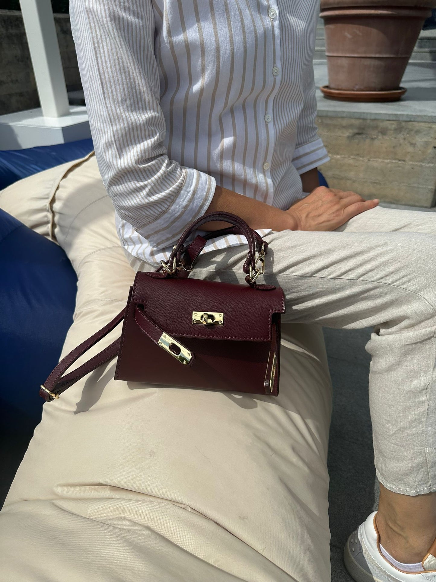 MINI K- Borsa a mano in vera pelle