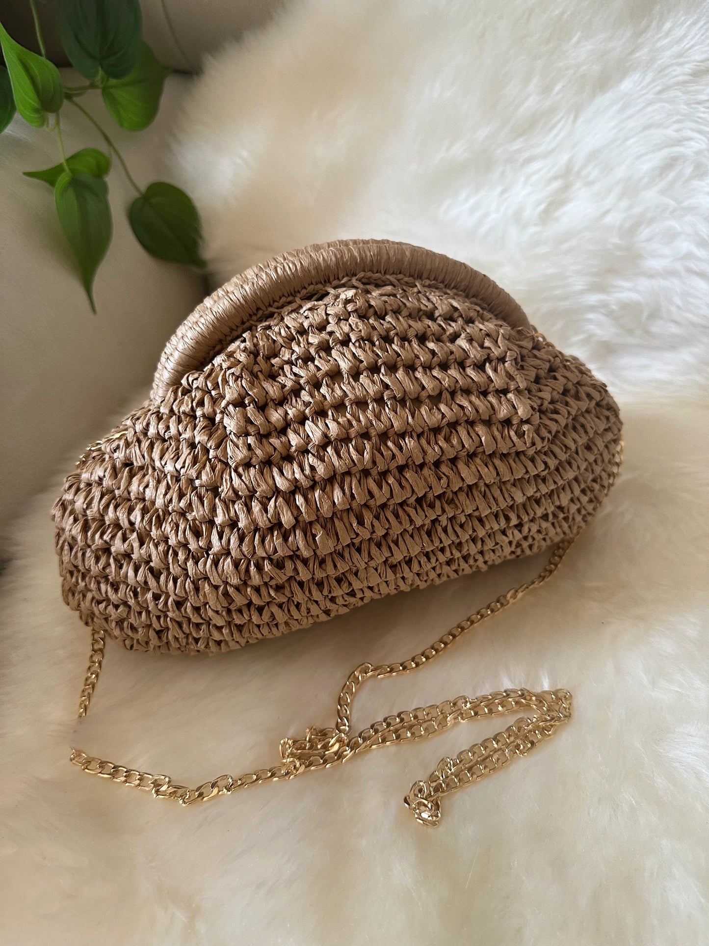 Raffia Clutch