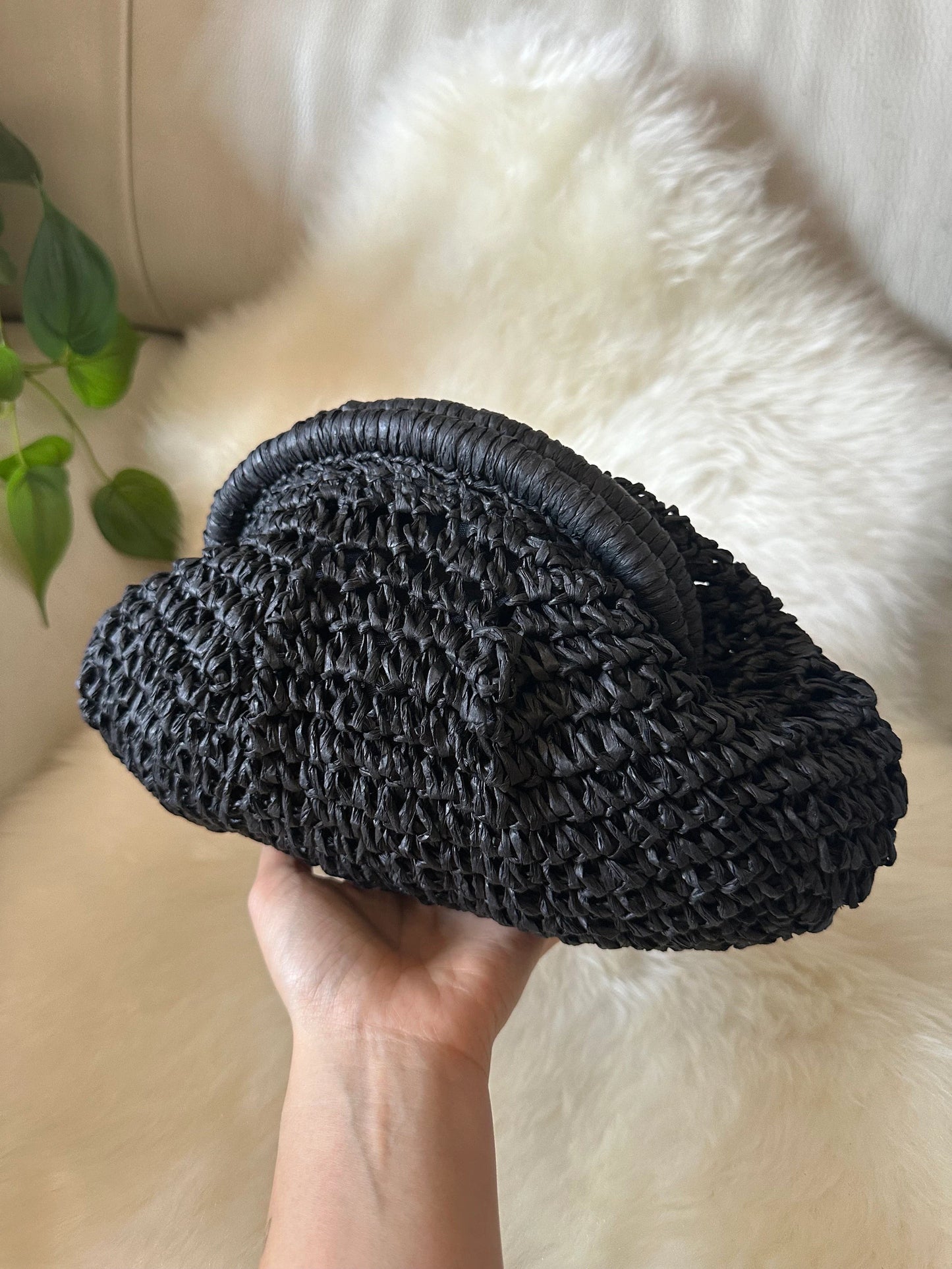 Raffia Clutch