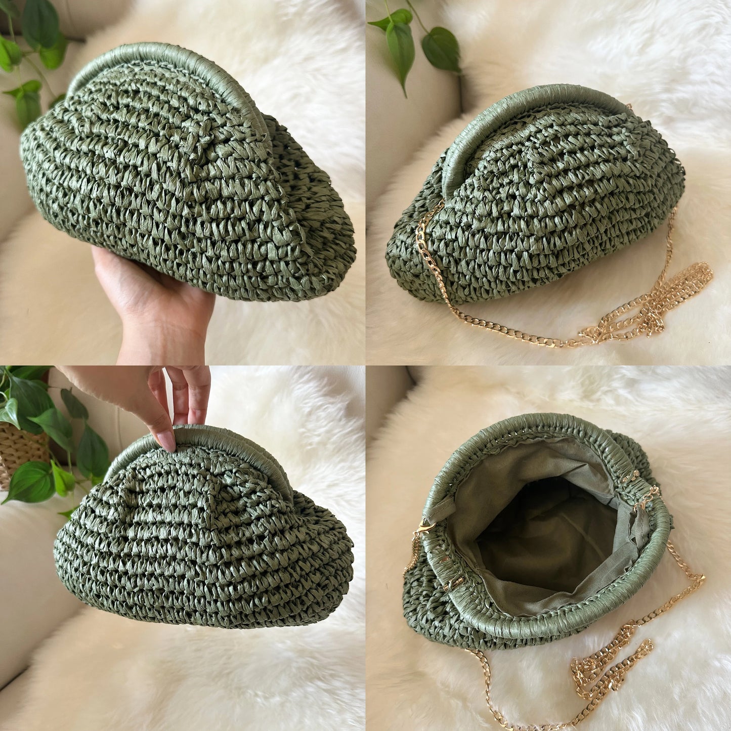 Raffia Clutch