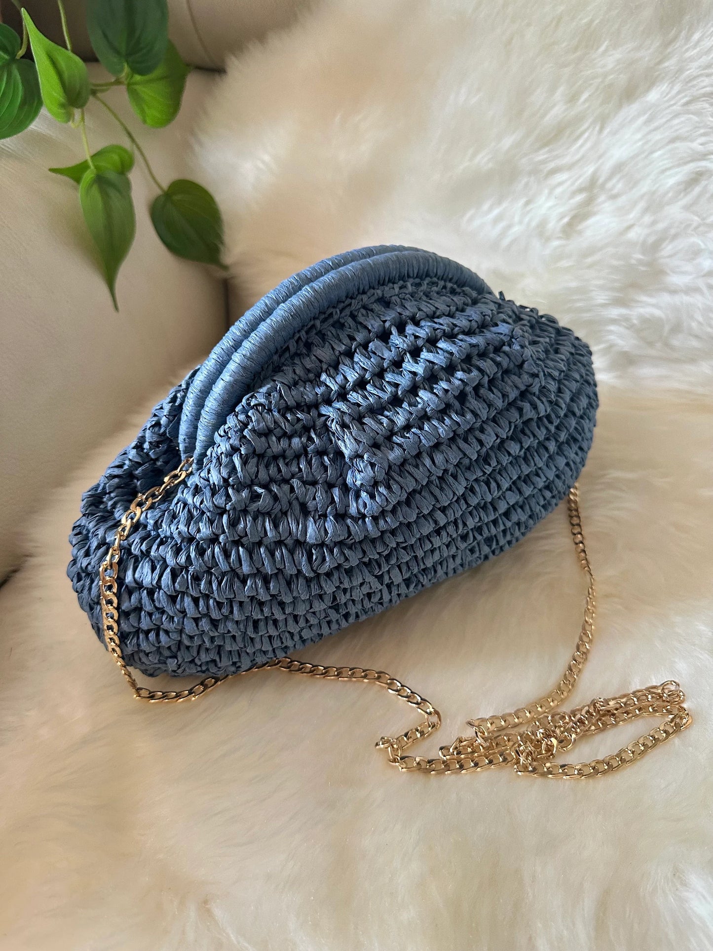 Raffia Clutch