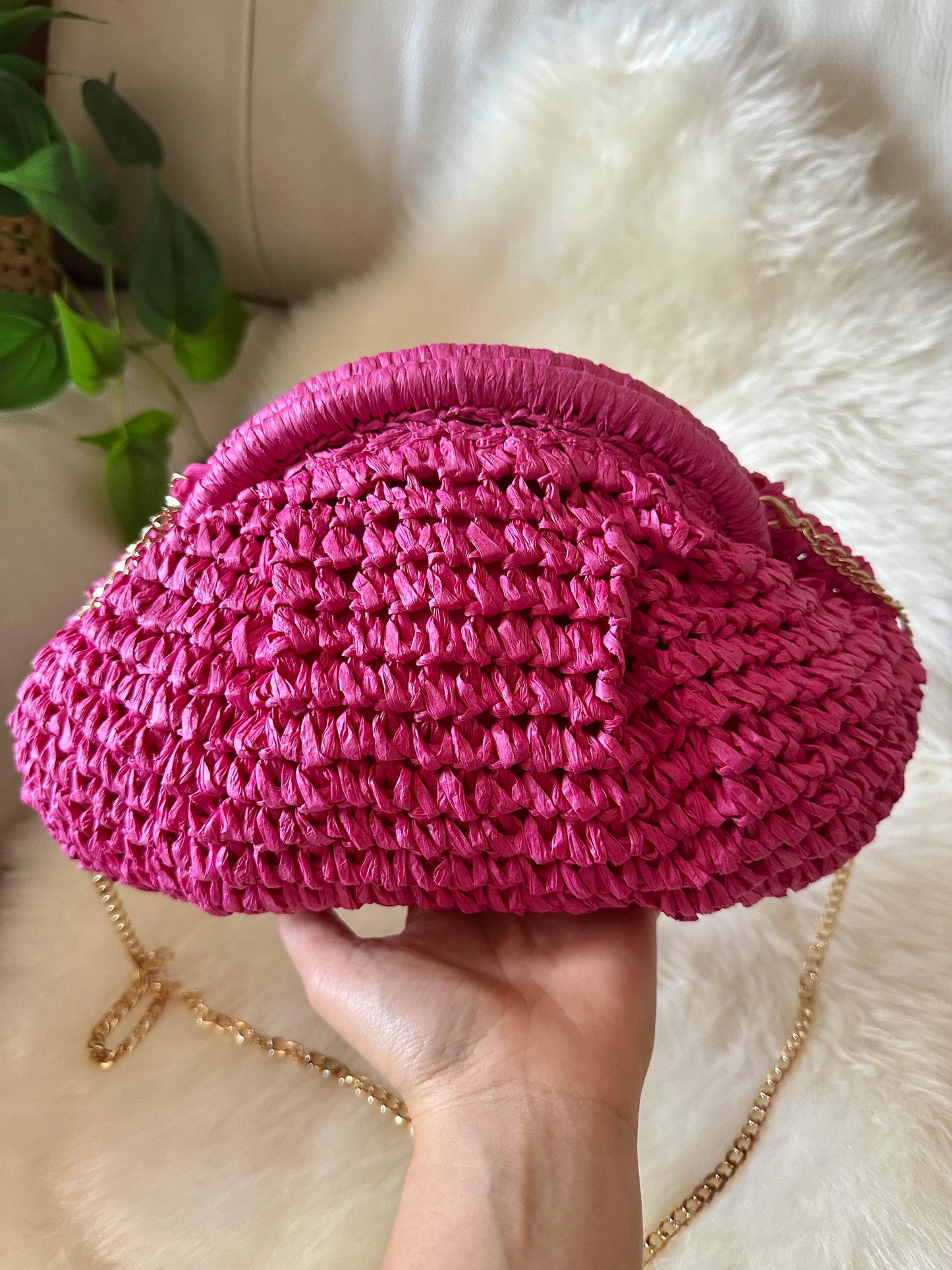 Raffia Clutch