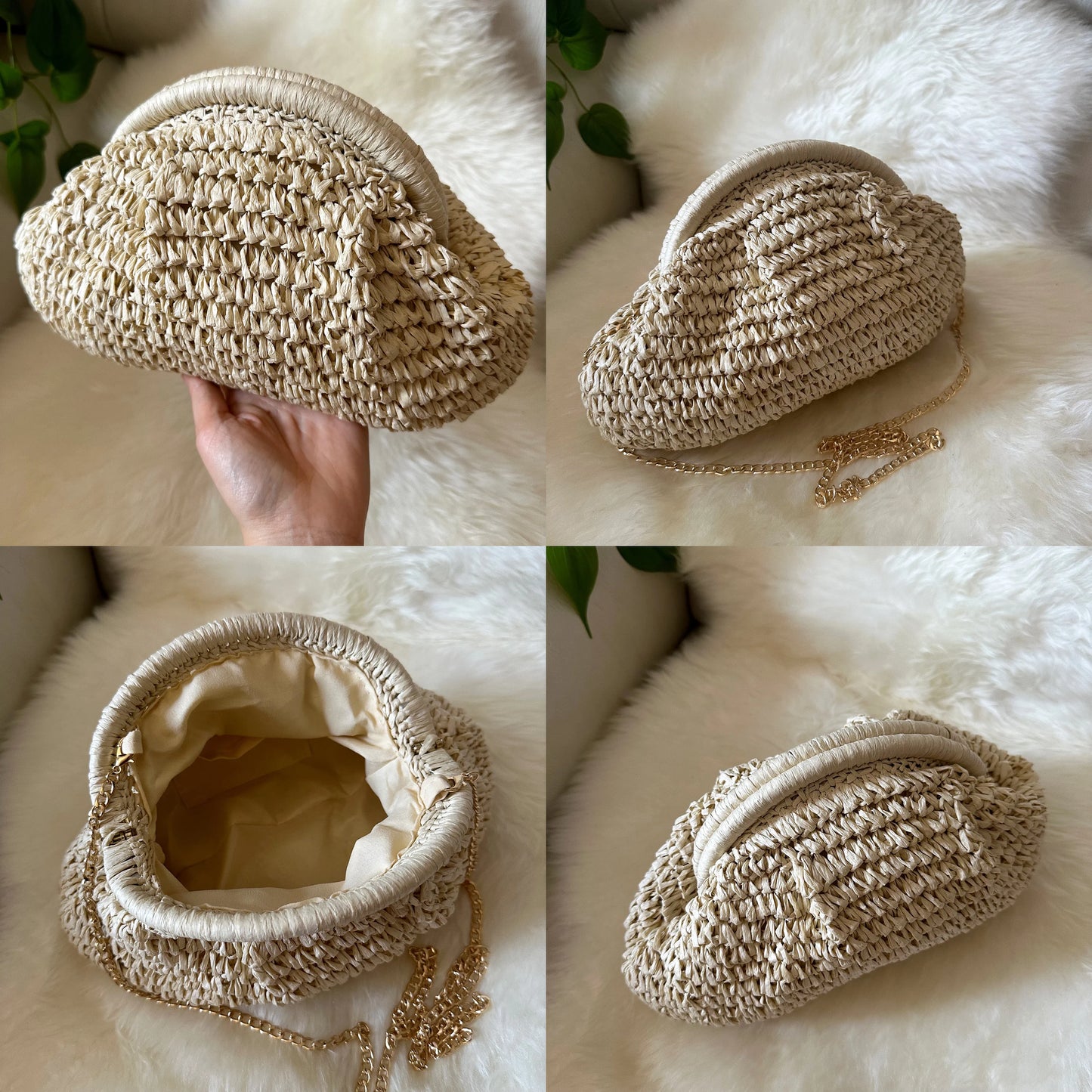 Raffia Clutch