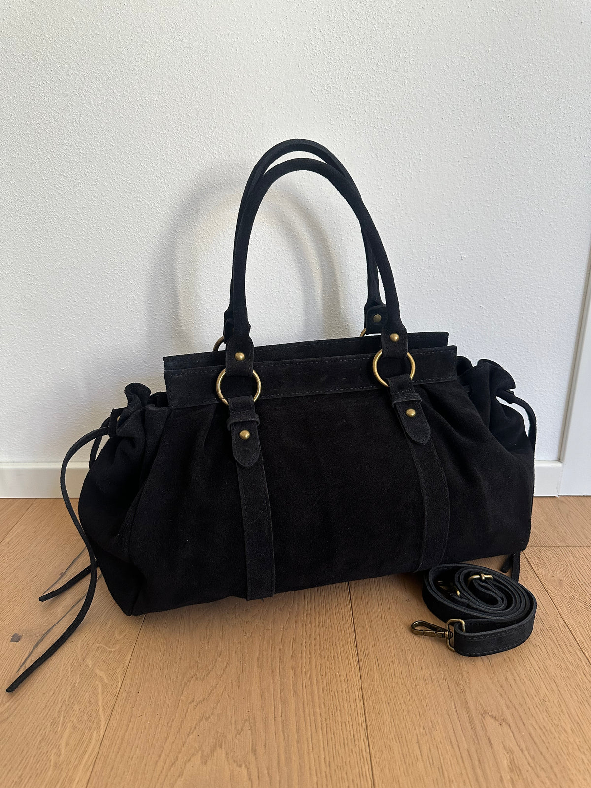 NAOMI camoscio- borsa con tracolla