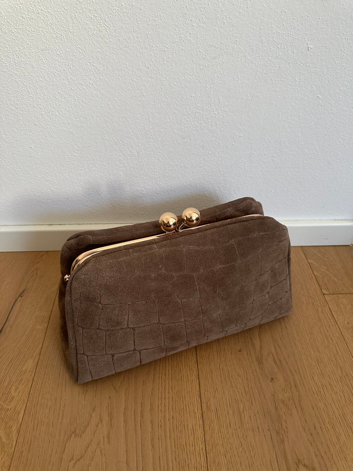 SASHA- Pochette/ clutch suede stampa cocco