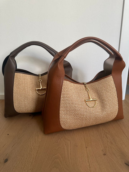 SVEVA rafia- LARGE shoulder bag