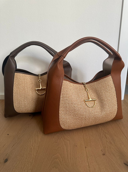 SVEVA rafia- LARGE shoulder bag