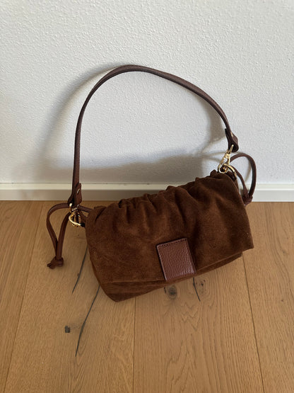 MIKA camoscio- borsa doppia tracolla
