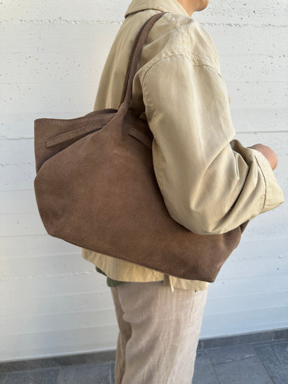 CORINNE LARGE- borsa a spalla camoscio