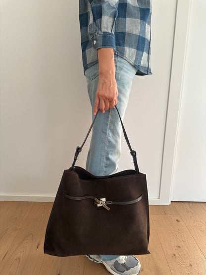 KIRA suede- borsa a spalla/ tracolla