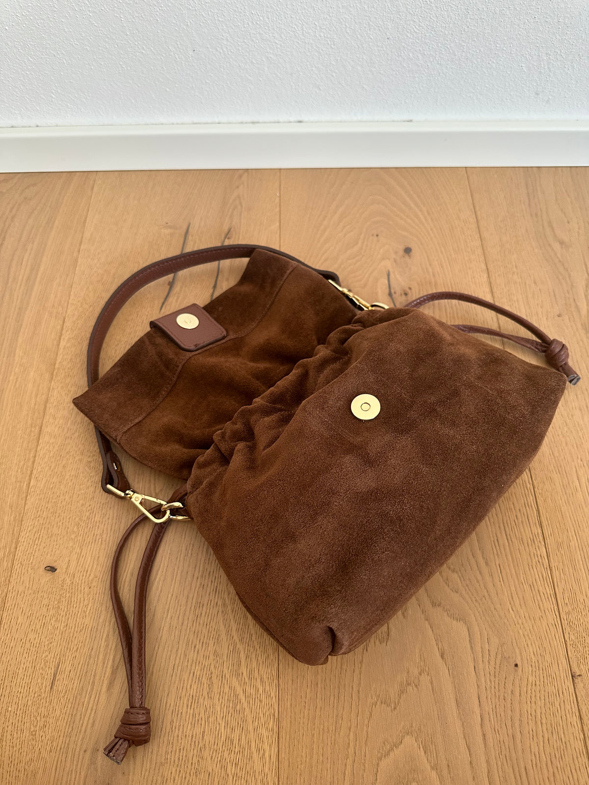MIKA camoscio- borsa doppia tracolla