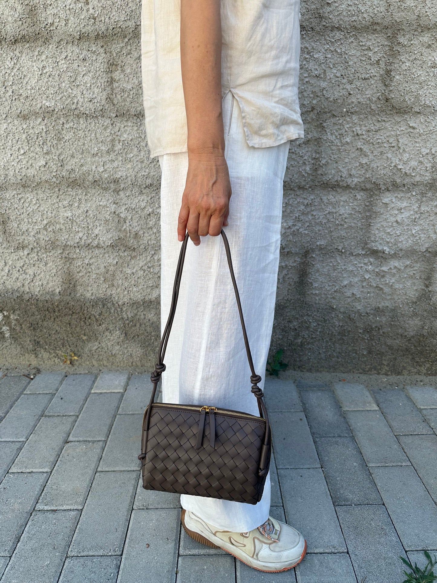 AMBRE large - Vera pelle intrecciata