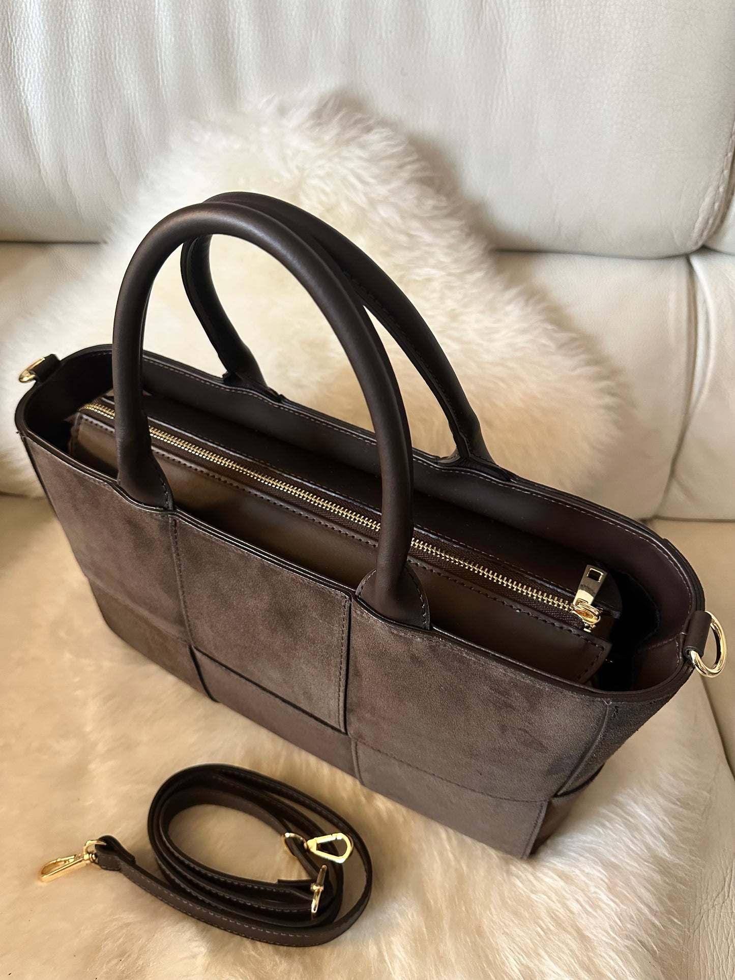 AMANDA suede large- tote bag