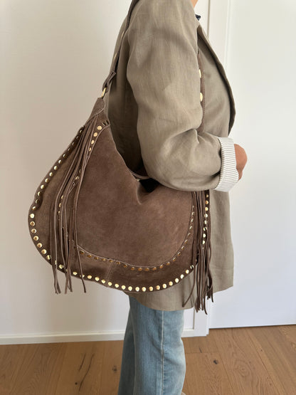 DAXY- maxi/ borsa a spalla camoscio