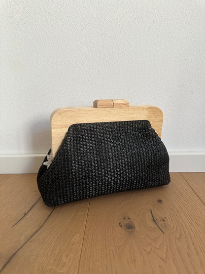 HANA clutch - rafia e ricamo