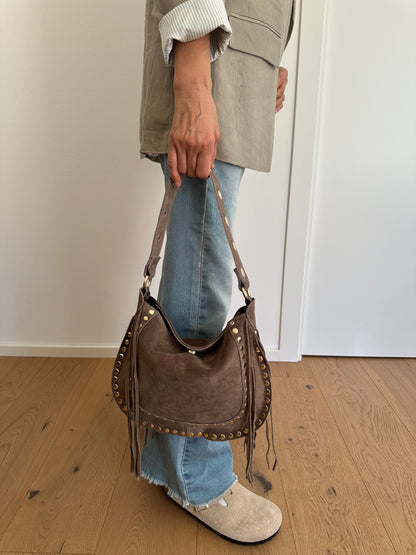 DAXY- medium/ borsa a spalla camoscio