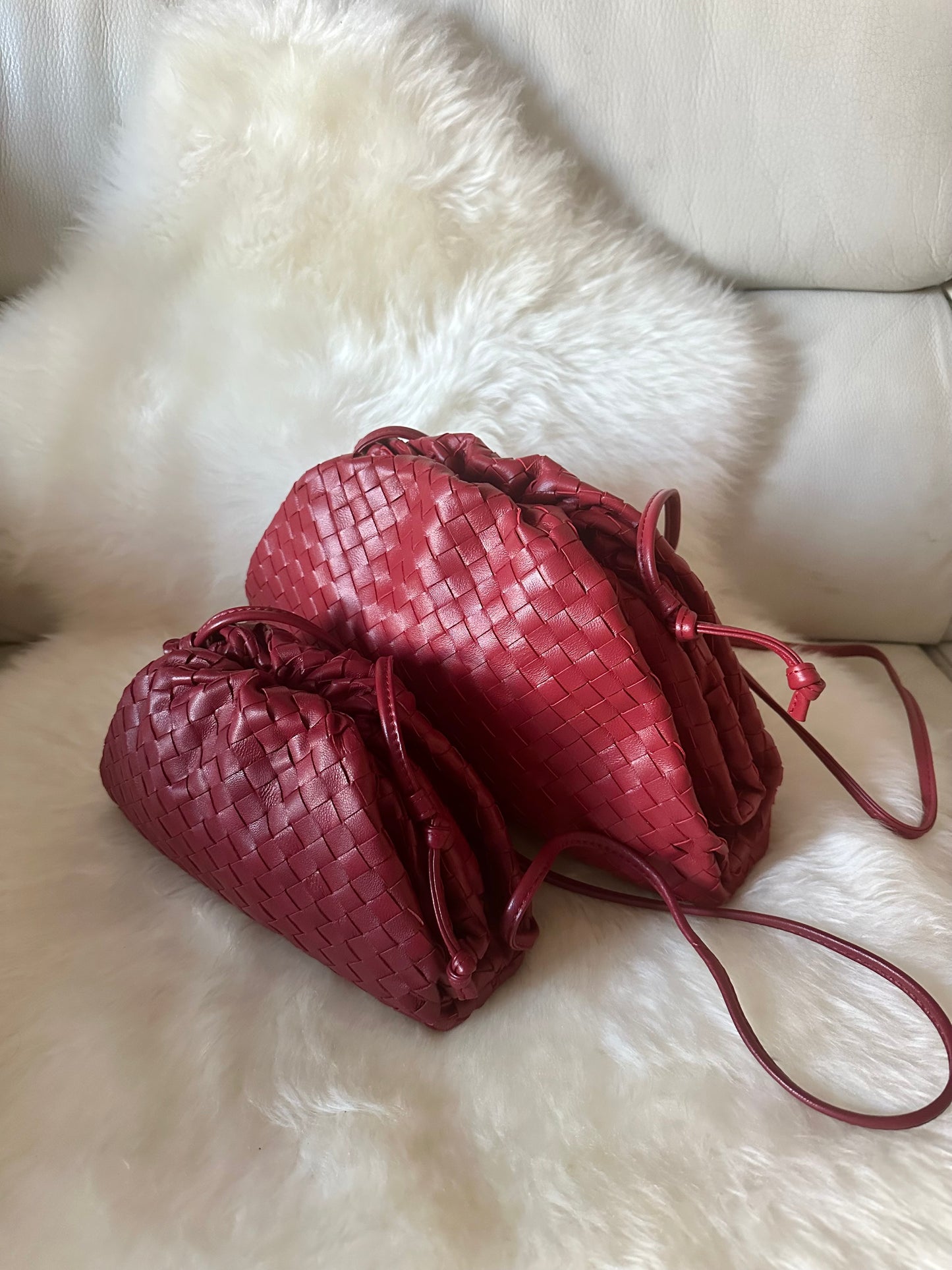 POUCH GRANDE intrecciata - vera pelle