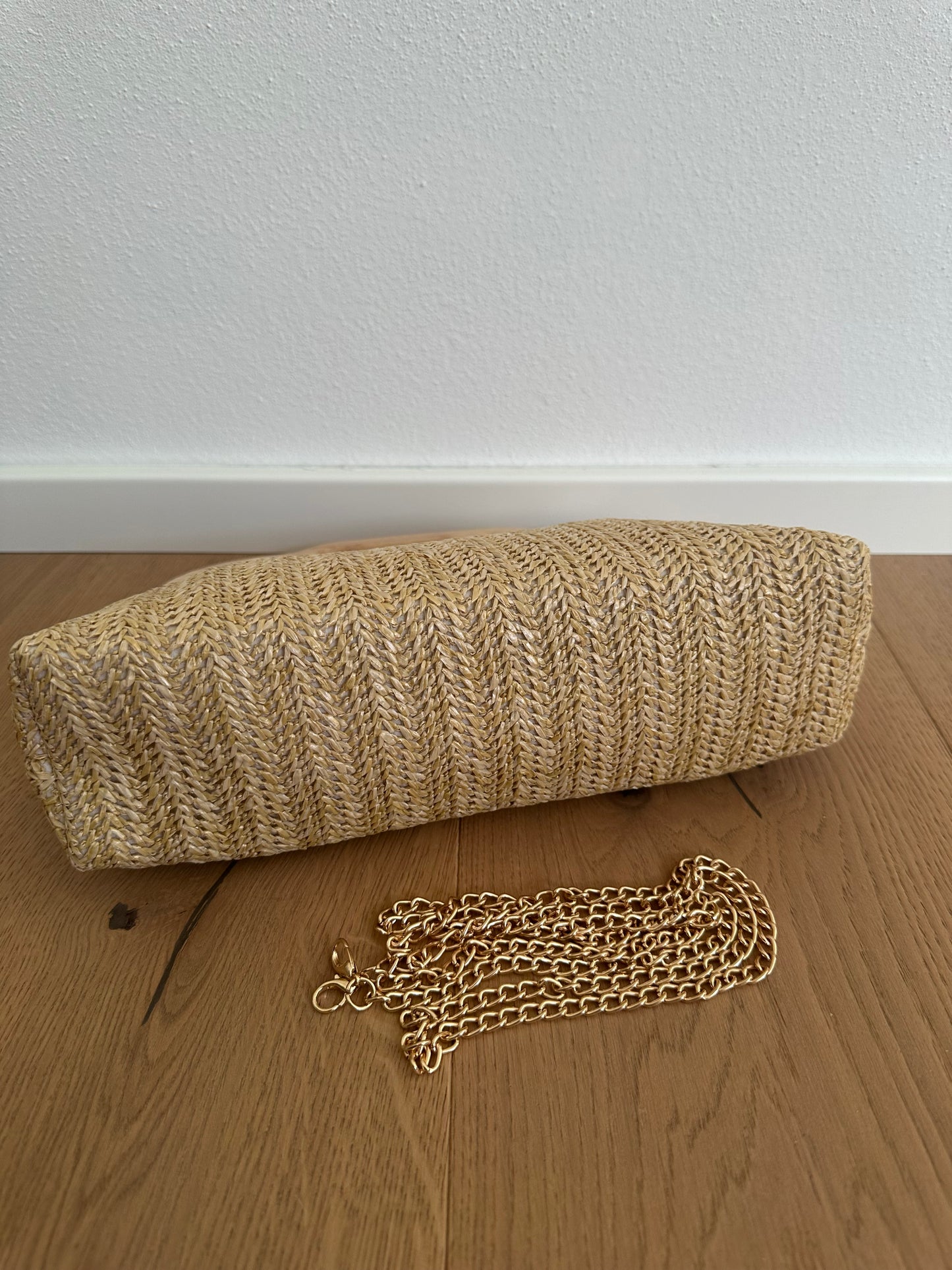 ELSA clutch - rafia e legno