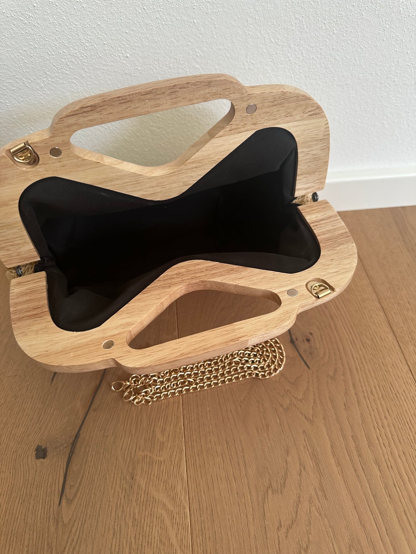ELSA clutch - rafia e legno