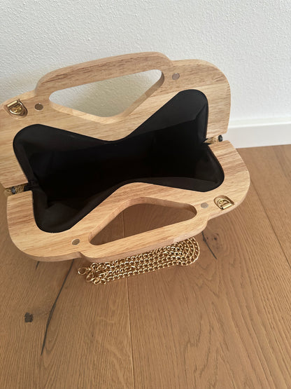 ELSA clutch - rafia e legno